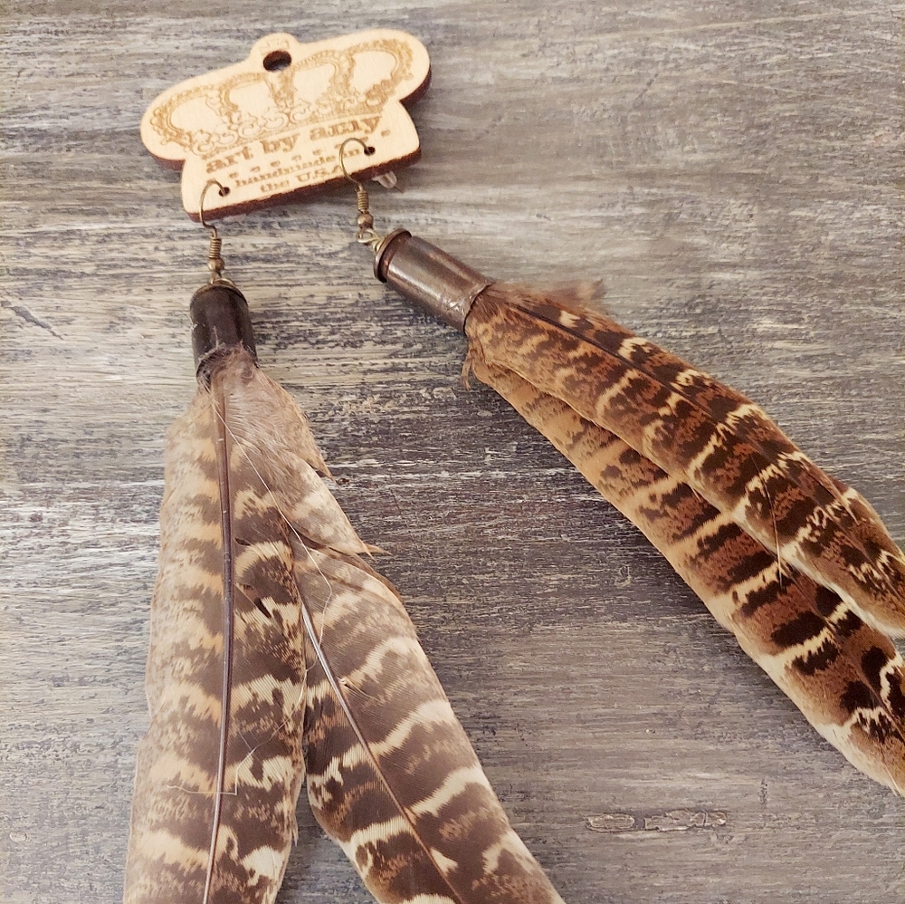 New! Art By Amy Feather Earrings